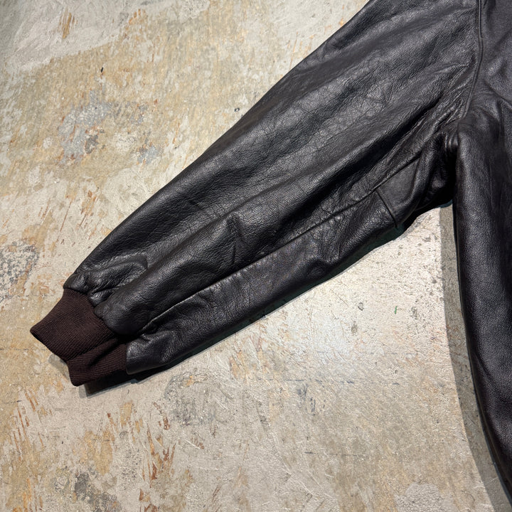 古着 USA製 80's L.L.Bean/エルエルビーン/ジップアップレザージャケット/ サイズXXL