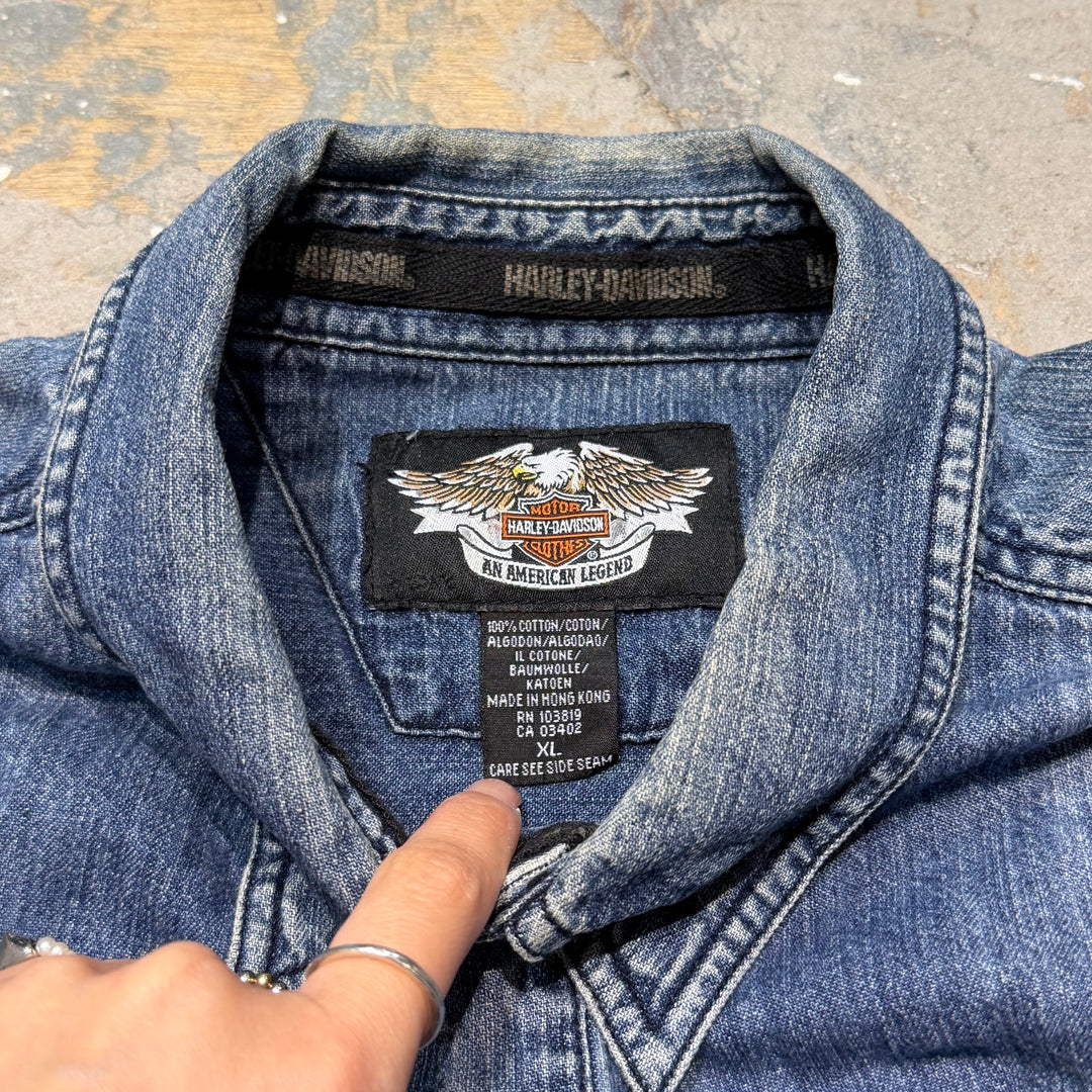 古着 Harley-Davidson/ ハーレーダビッドソン/ デニムシャツ/ サイズXL