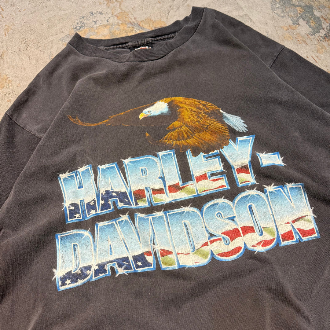 Used clothing Made in USA 90's Harley-Davidson/Harley-Davidson/Printed T-shirt/Size L