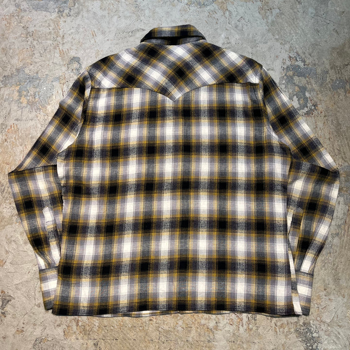 古着 Wrangler/ラングラー / 長袖 ウエスタンシャツ/ チェック柄/リメイク/サイズL