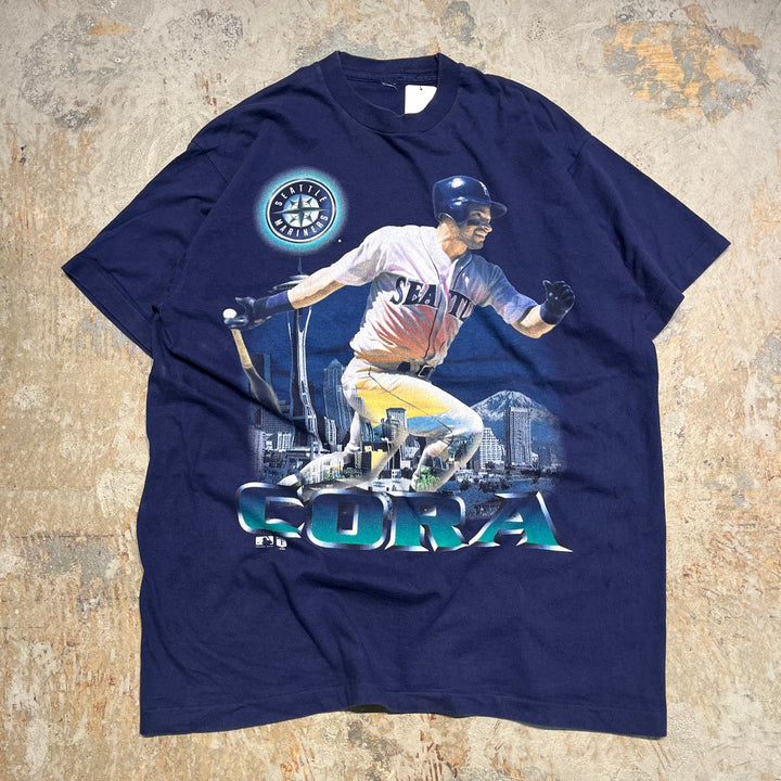 #4567 古着 unknow SEATTLE MARINERS/シアトル マリナーズ/short sleeve print t-shirt Tee/半袖プリントTシャツ/シングルステッチ/サイズXL相当