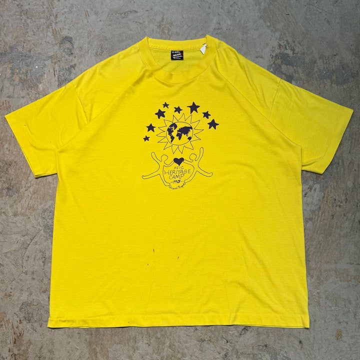 Used clothing Made in USA 90's FRUIT OF THE LOOM/ Fruit of the Room/ Printed T-shirt/ Single stitch/ Size XXL