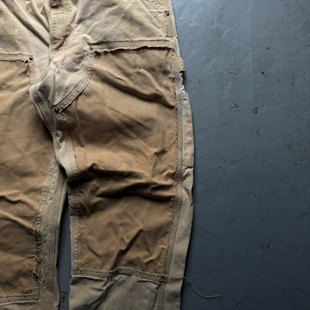 古着 USA製 80's Carhartt/カーハート/ダブルニーダック地クラッシュペインターパンツ/実寸サイズ34×29