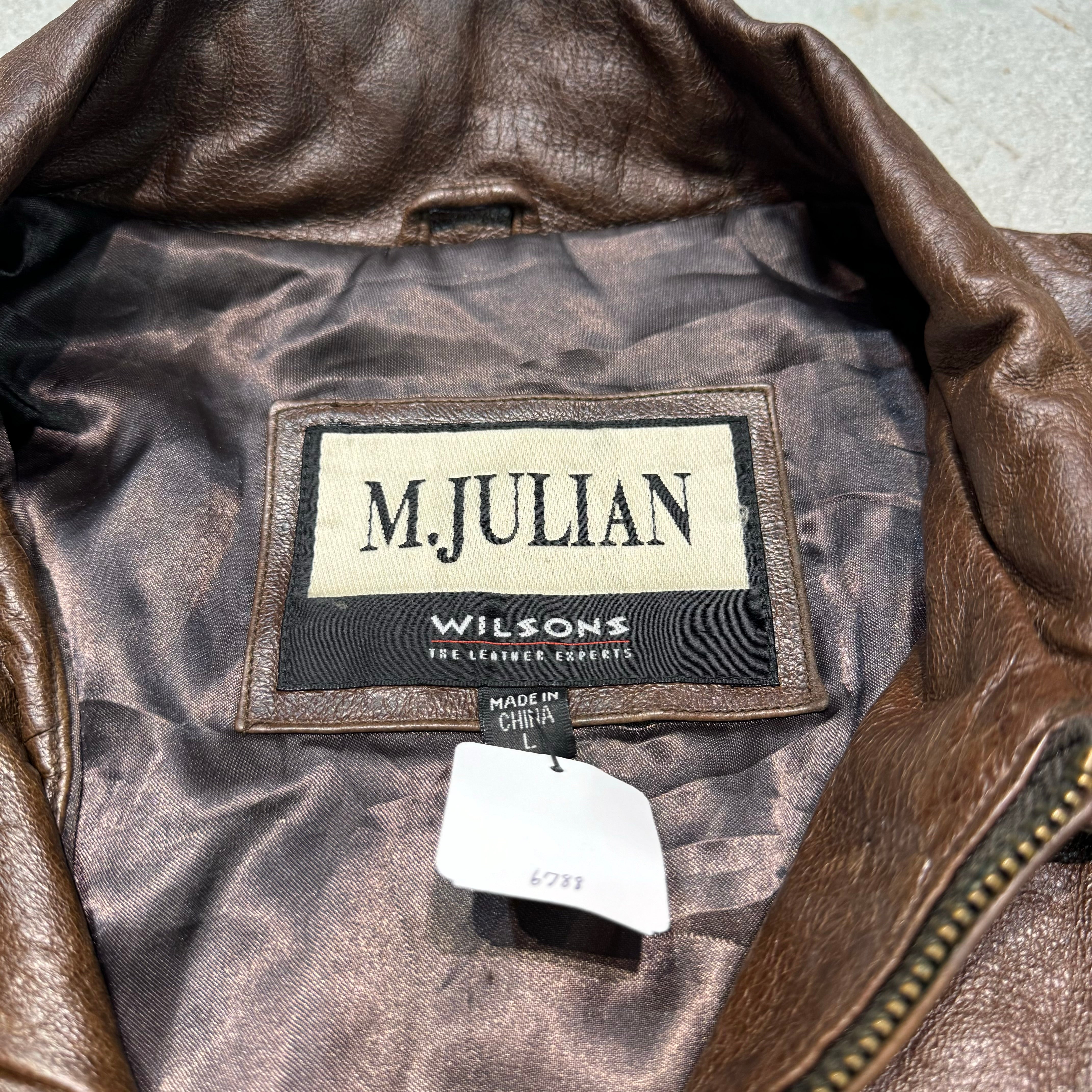 古着 M.JULIAN/WILSONS/ウィルソンズレザー/ジップアップレザージャケット/サイズL – 古着屋 MUJIN