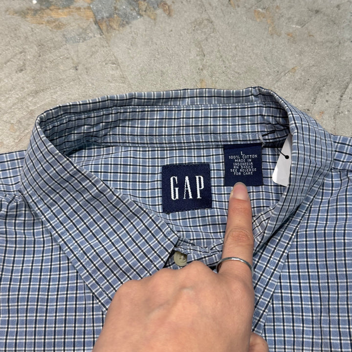 古着 90's~00's GAP/ ギャップ/ 長袖シャツ/ チェック柄/ リメイク/ サイズL