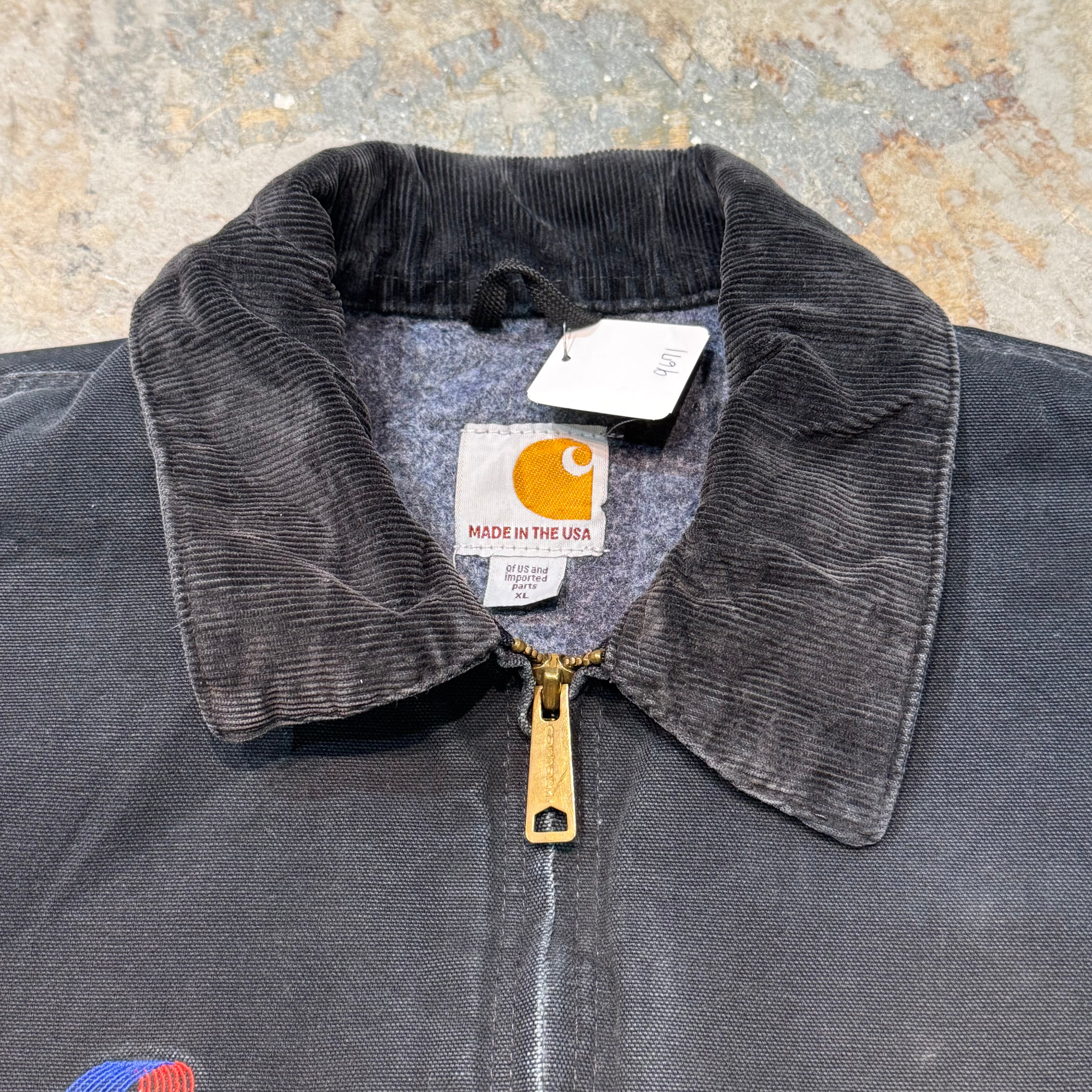ビンテージ古着☆カーハート　デトロイトジャケット　襟コーデュロイ Carhartt デトロイトジャケット L 刺繍入り ブランドタグ 襟