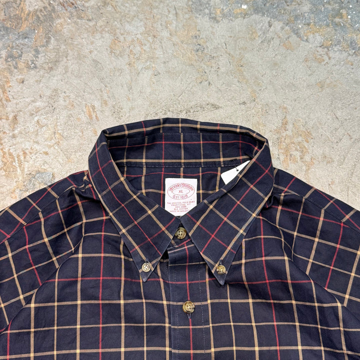 古着 BROOKS BROTHERS/ ブルックス ブラザーズ/ ボタンダウン長袖シャツ/ チェック柄/ サイズXL