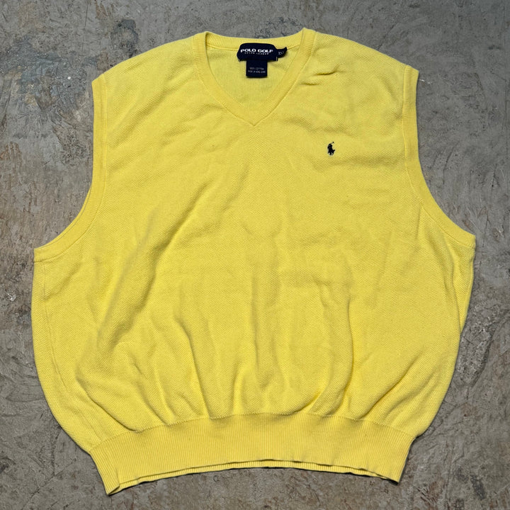 古着 POLO GOLF Ralph Lauren/ ポロゴルフラルフローレン/ Vネックニットベスト/ サイズ2XL