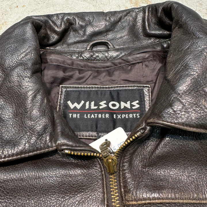 古着 WILSONS THE LEATHER EXPERTS/ウィルソンズレザー/ジップアップレザージャケット/サイズXL