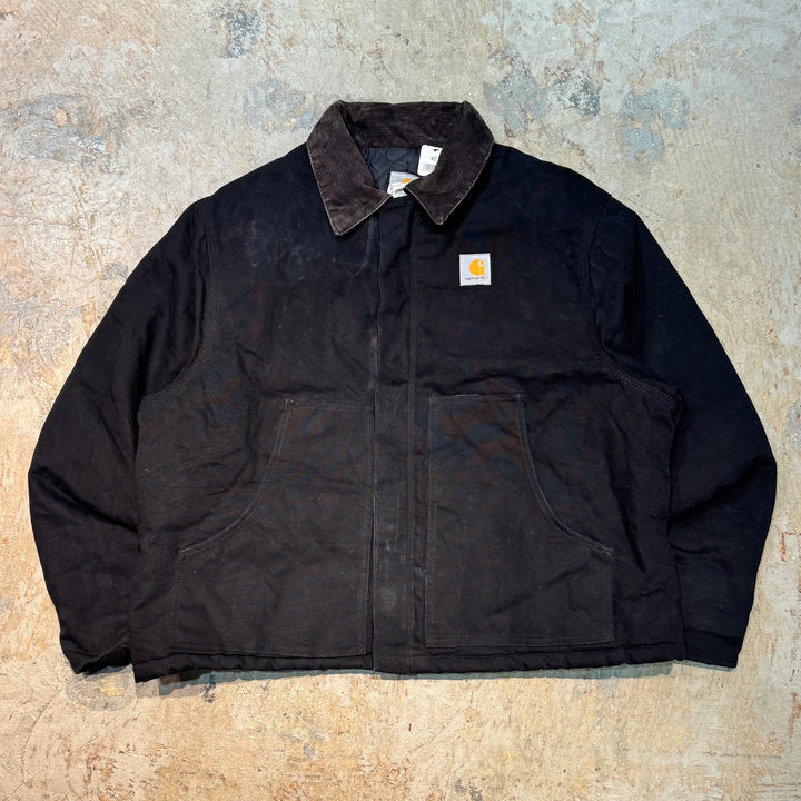 미국에서 만든 중고 의류 Carhartt/ 전통적인 재킷/ 오리 직물/ 퀼트 라이닝/ 코듀로이 칼라/ 크기 xxxl에 해당합니다.