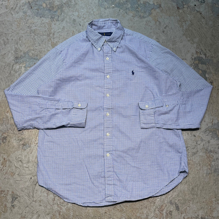 古着 POLO by Ralph Lauren/ ラルフ ローレン/ ボタンダウン長袖シャツ/ チェック柄/ サイズL