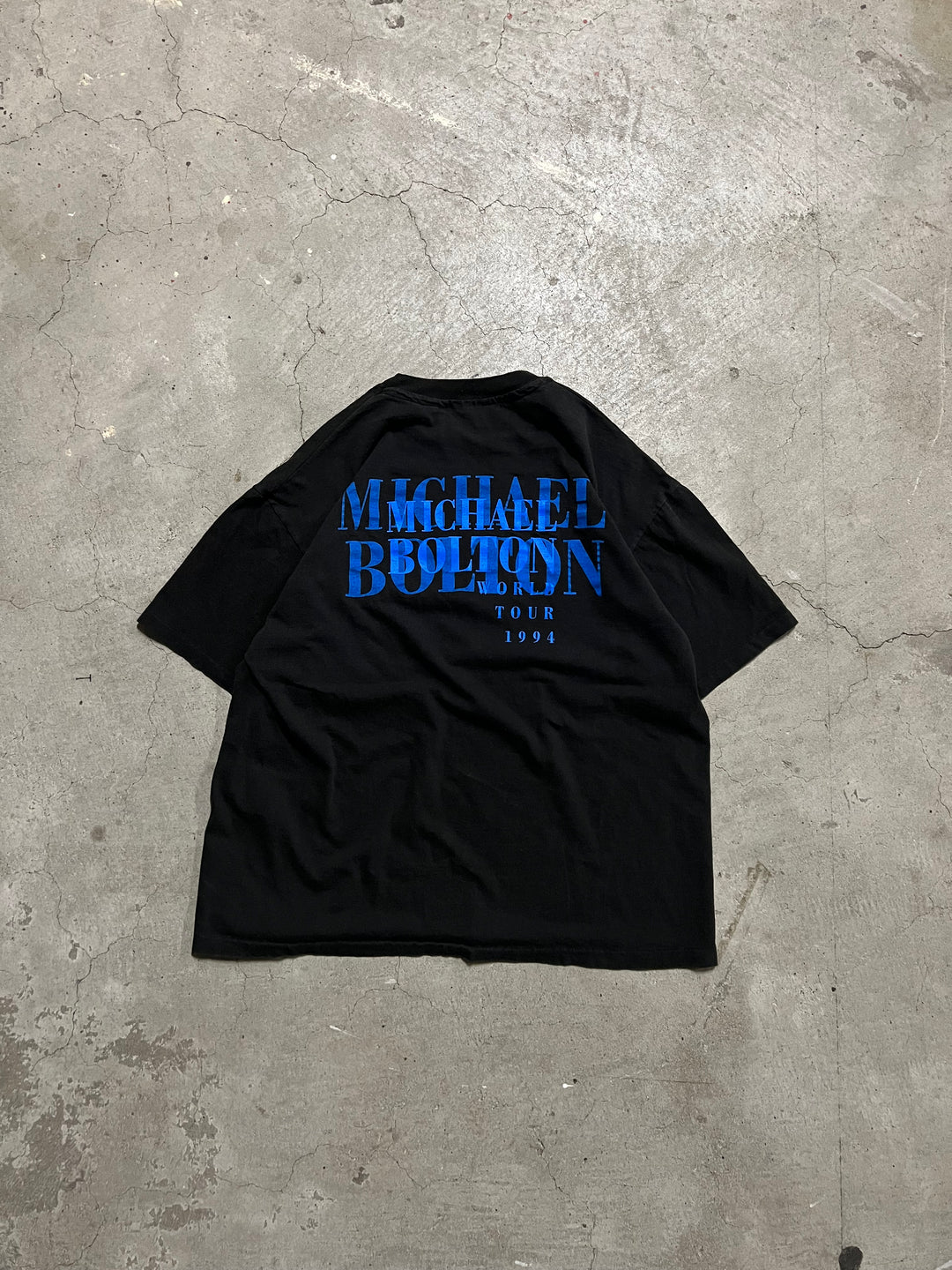 #MA59 古着 94'sマイケル･ボルトン/ワールドツアー/ヴィンテージ シングルステッチ プリント Tシャツ/サイズXL相当