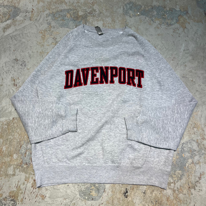 #4084 古着 Unknow/Crew neck College Sweat/クルーネックカレッジスウェット/DAVENPORT/ラグランスリーブ/サイズM