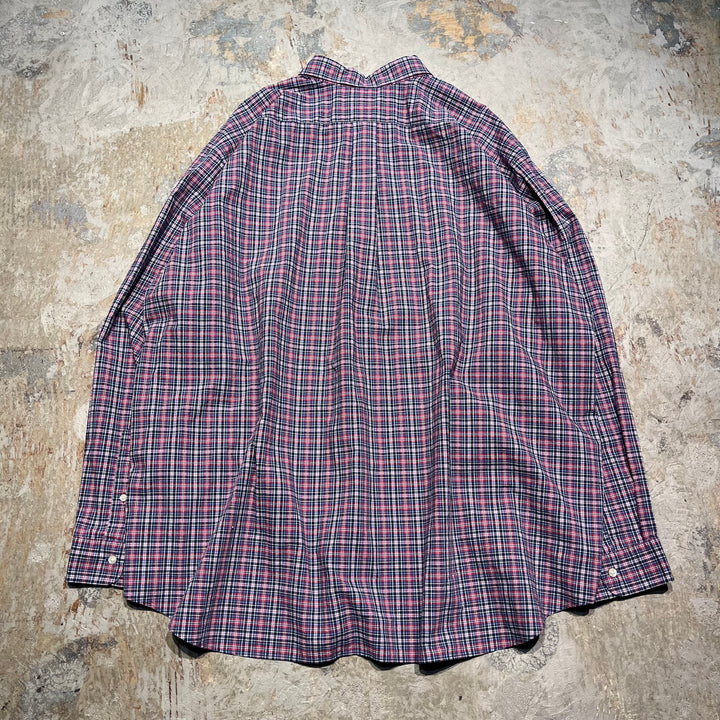 #4407 古着 Ralph Lauren/ラルフローレン/Long Sleeve Button Down Shirt/長袖ボタンダウンシャツ/STRETCH/ストレッチ/チェック柄/サイズ 2XL