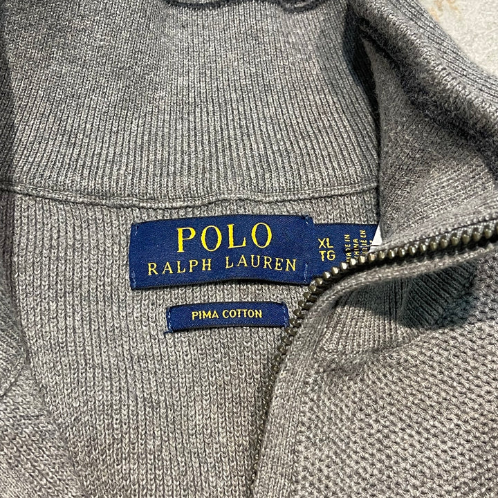 #3329 古着 Polo Ralph Lauren/ポロラルフローレン / Half Zip Pima Cotton Knit Sweater/ハーフジップ ピマコットンニット セーター / サイズXL