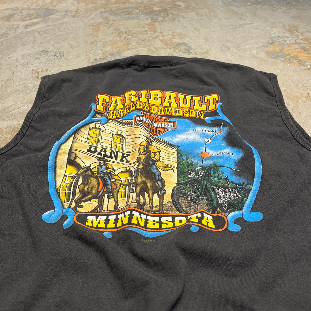 古着 USA製 Harley-Davidson/ハーレー ダビッドソン ミネソタ州 フェアリボー プリントTシャツ サイズL