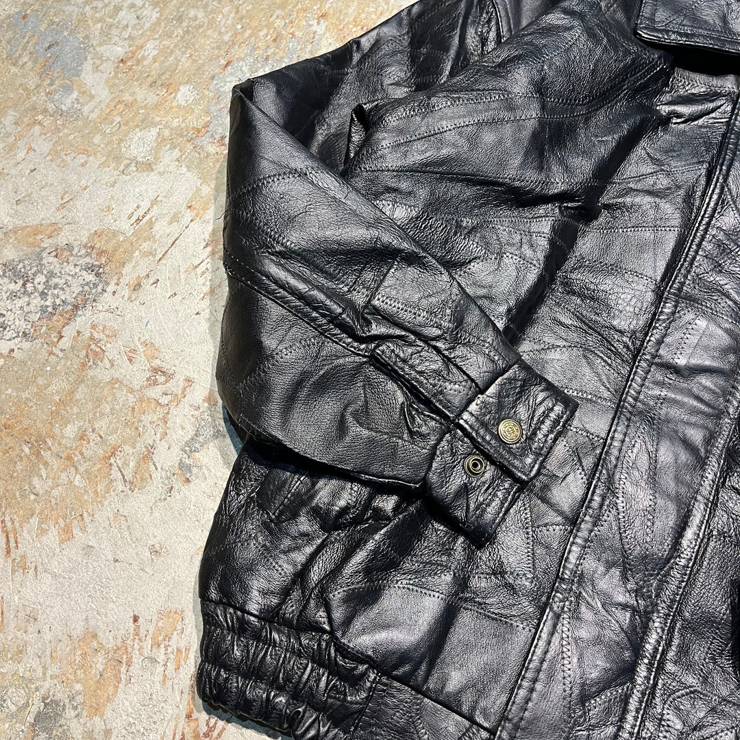 #3311 古着/Leather jacket/ジップアップレザージャケット/サイズS