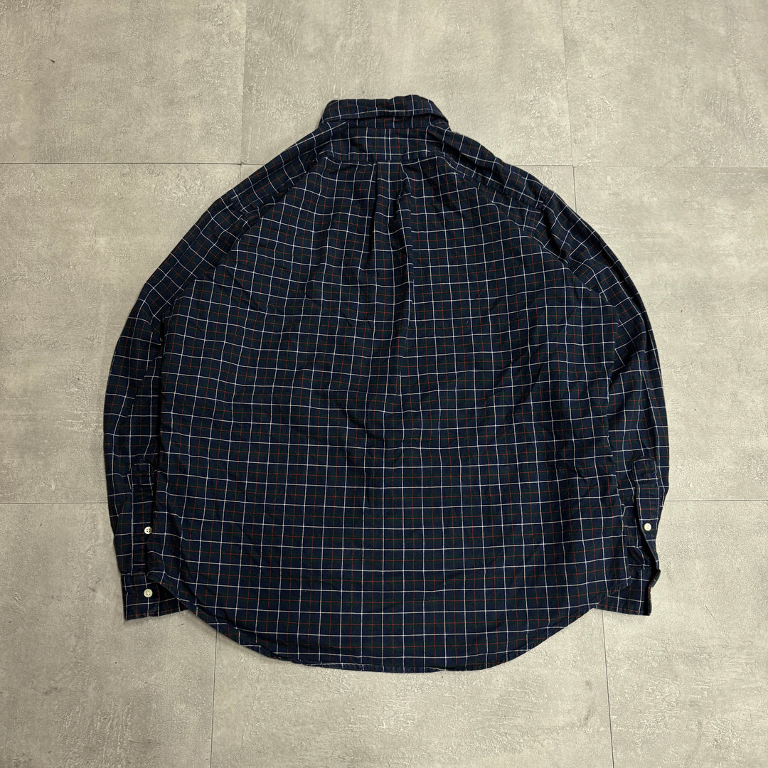 古着 90's POLO by Ralph Lauren/ ラルフ ローレン/ ボタンダウン長袖シャツ/ チェック柄/ サイズXL