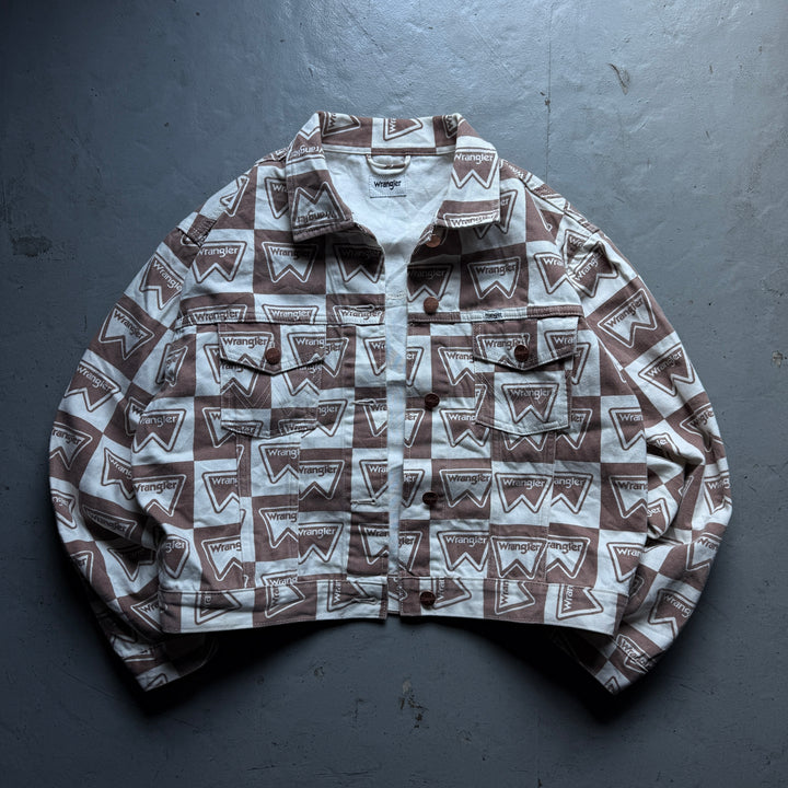 古着 Wrangler/ラングラー/トラッカージャケット/総柄/サイズS相当