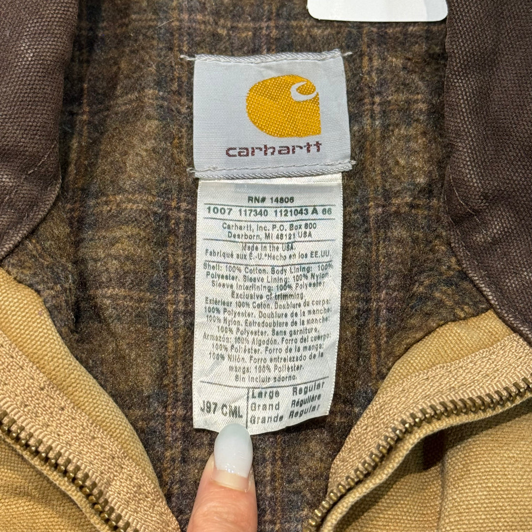 미국에서 만든 중고 의류 Carhartt/ Carhartt/ Detroit 재킷/ 오리 직물/ 안감 담요/ 크기 L