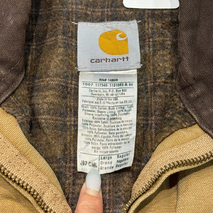 미국에서 만든 중고 의류 Carhartt/ Carhartt/ Detroit 재킷/ 오리 직물/ 안감 담요/ 크기 L