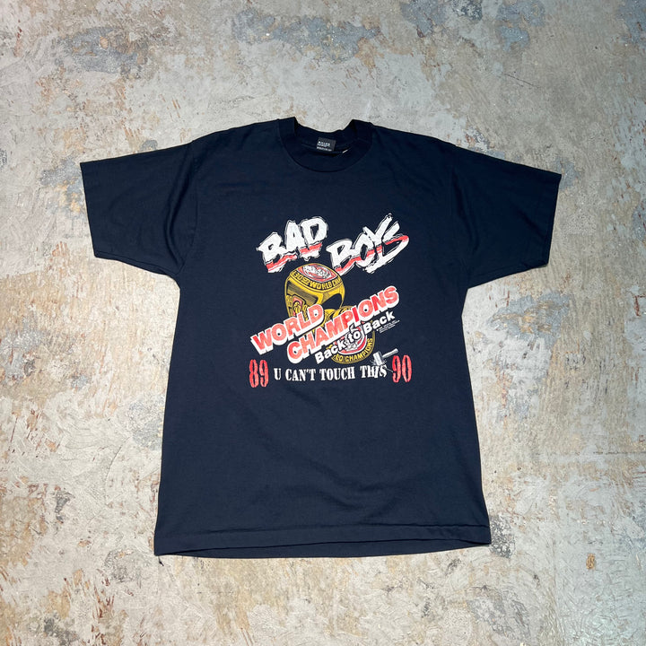 古着 USA製 90's スクリーンスターズ / BADBOY / ワールドチャンピオン / ヴィンテージ シングルステッチ プリントTシャツ/サイズXL