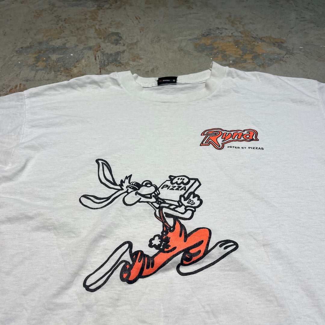 古着 USA製 90's スクリーンスターズ / Rynd / PATES ET PIZZAS / 企業 / ヴィンテージ シングルステッチ プリントTシャツ/サイズXL