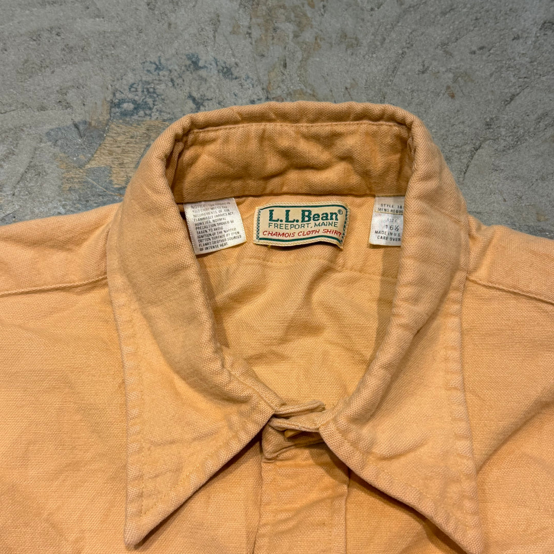 古着 USA製 80's~90's  L.L.Bean/エルエルビーン/無地/長袖シャツ/サイズL相当