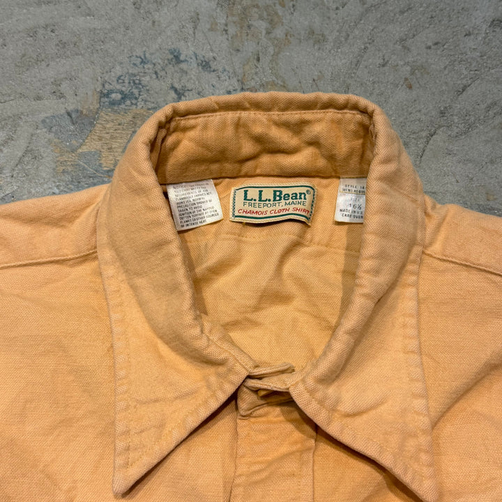 古着 USA製 80's~90's  L.L.Bean/エルエルビーン/無地/長袖シャツ/サイズL相当