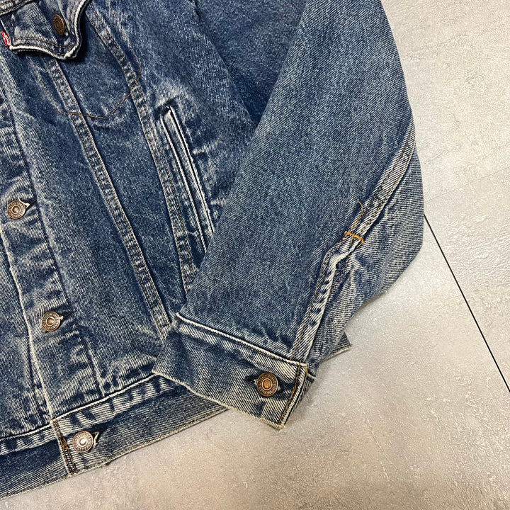 #1836 古着/Levi's/リーバイス/Denim jacket/デニムジャケット/裏地チェック/サイズL相当