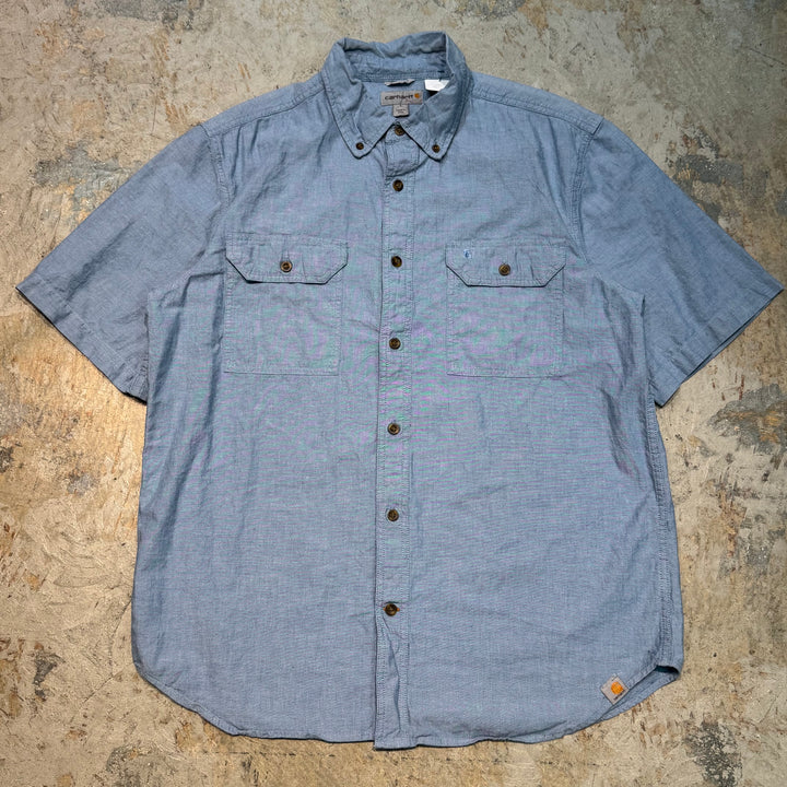 古着 carhartt/カーハート/ ボタンダウン半袖シャツ/ 無地/ サイズL