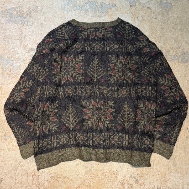 古着 90's~ Eddie Bauer/ エディーバウアー/ クルーネックウールニットセーター/ サイズL