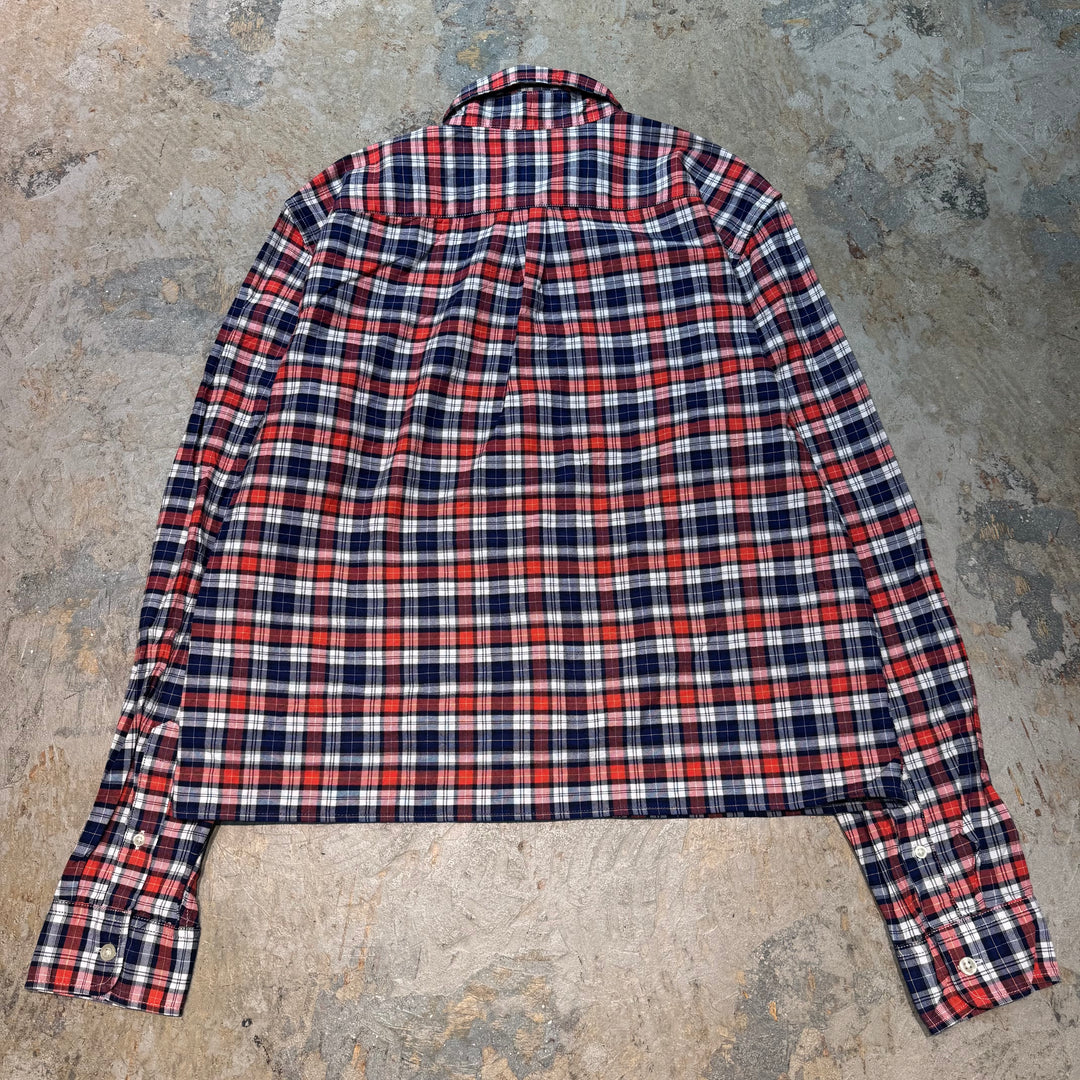 古着  GAP/ ギャップ/ ボタンダウン長袖シャツ/ チェック柄/ リメイク/ サイズM