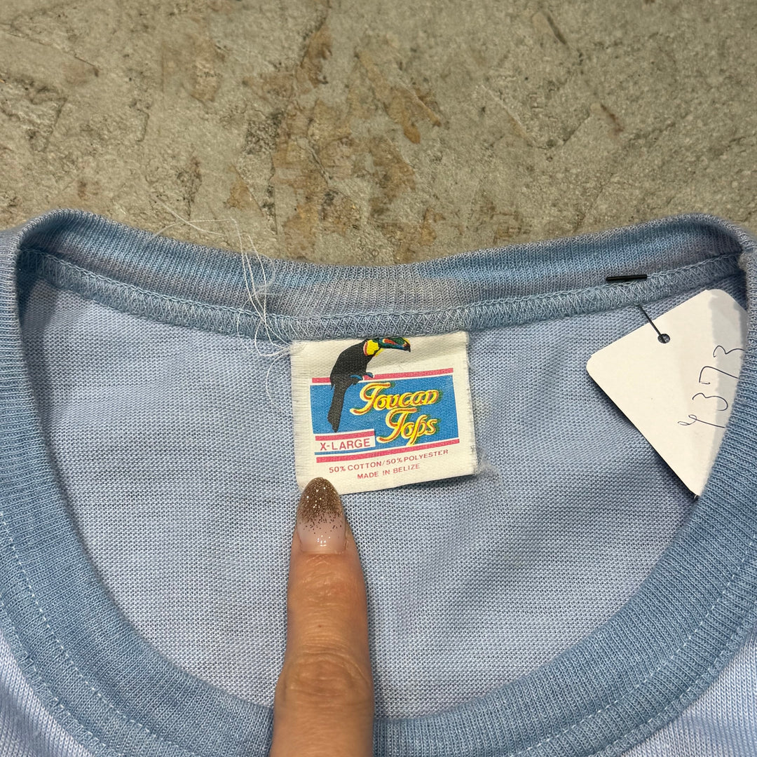 古着 USAVINTAGE/ リンガープリントTシャツ/ サイズXL