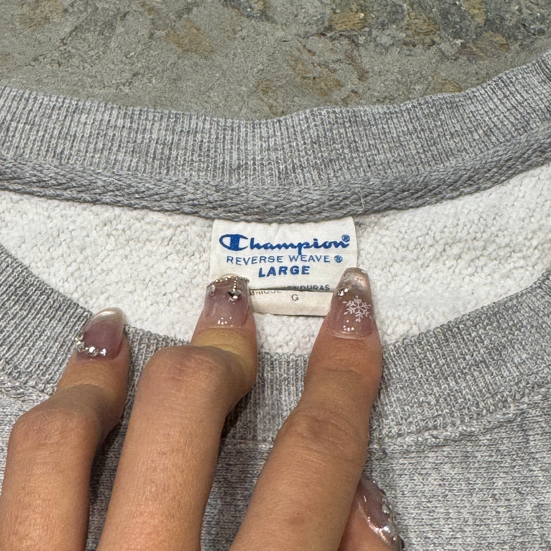 古着 Champion/ チャンピオン/リバースウィーブ/ クルーネックスウェット/ カレッジロゴ/サイズL