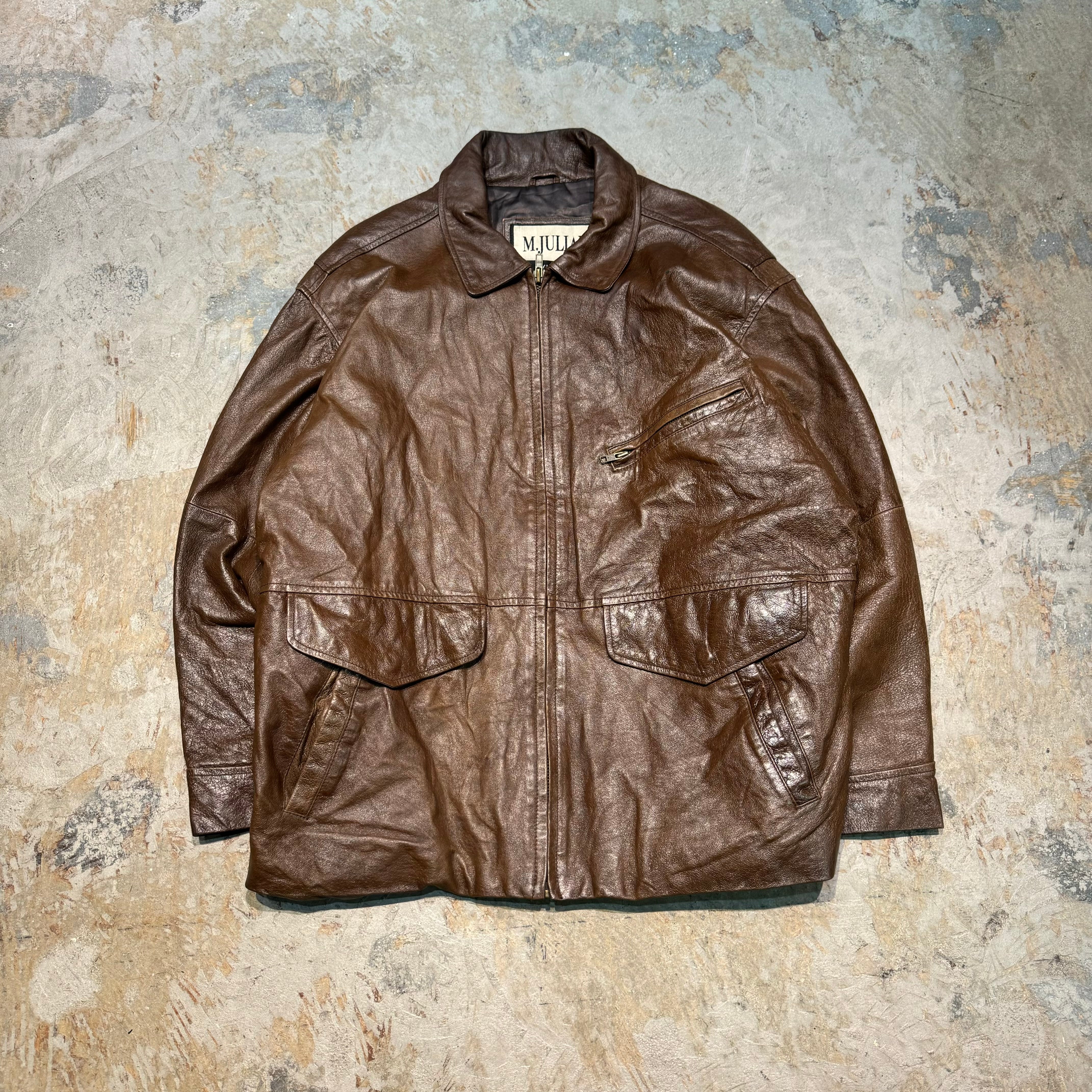 古着 M.JULIAN/WILSONS/ウィルソンズレザー/ジップアップレザー