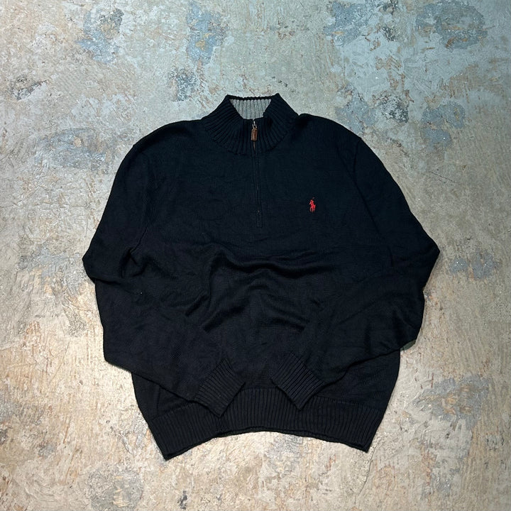 古着 POLO by Ralph Lauren/ポロラルフローレン/ハーフジップニットセーター/サイズL