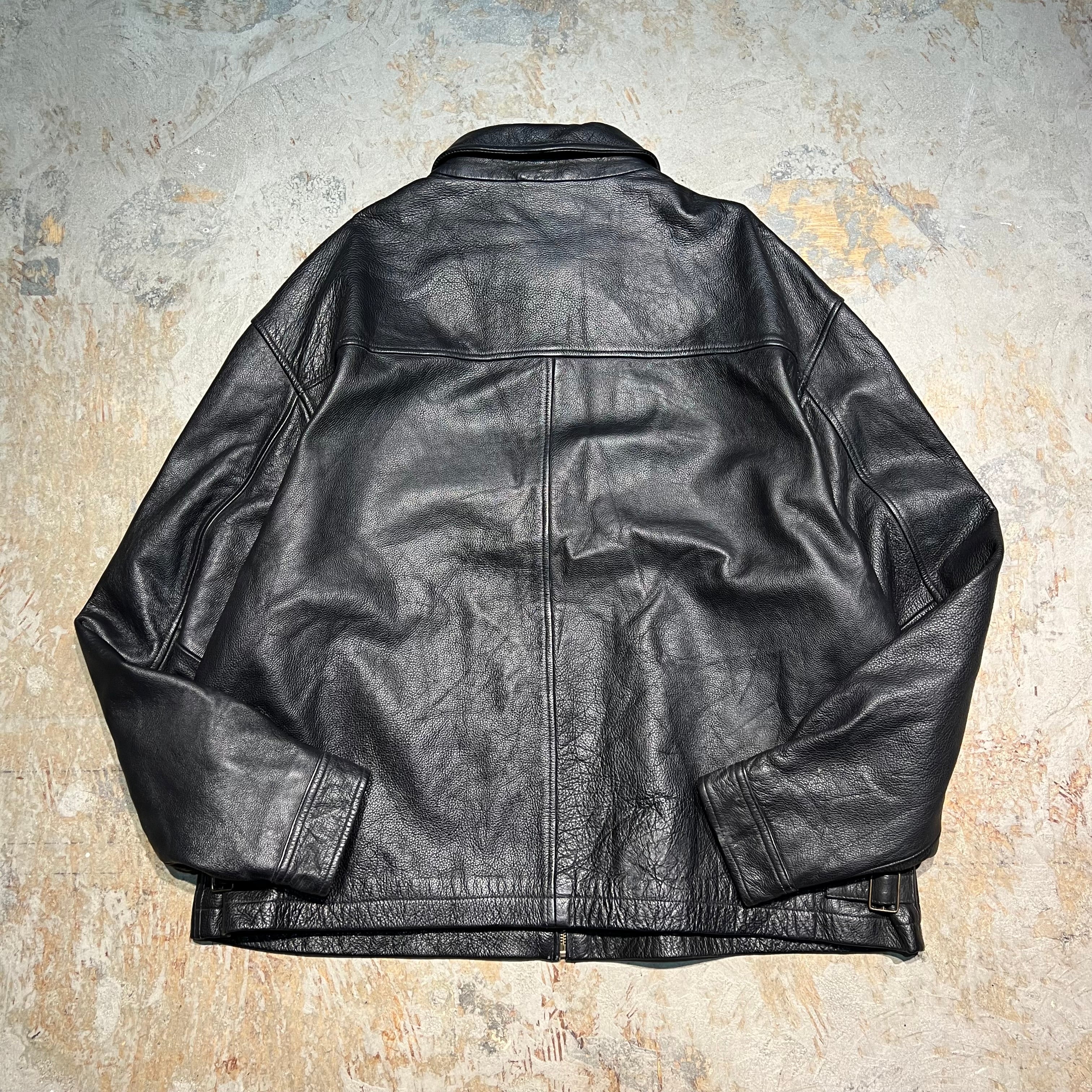 3440 古着 OLD NAVY/オールドネイビー/Leather jacket/ジップアップレザージャケット/サイズXXL – 古着屋 MUJIN