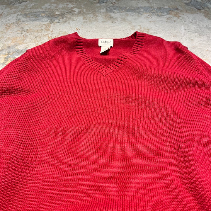 #3689古着/L.L.Bean/エルエルビーン/コットンニット/Cottonknit/Ｖネック/サイズXXL