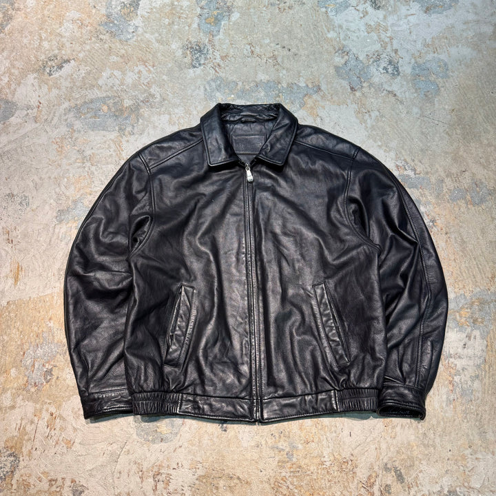 古着 USAVINTAGE/ Zip Up Leather Jacket/ジップアップレザージャケット/サイズM