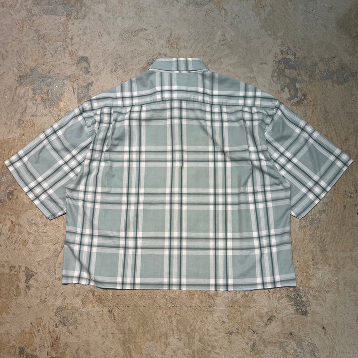 旧衣服timberland/汀布莱克/纽扣短袖衬衫/翻拍/格子图案/尺寸XL