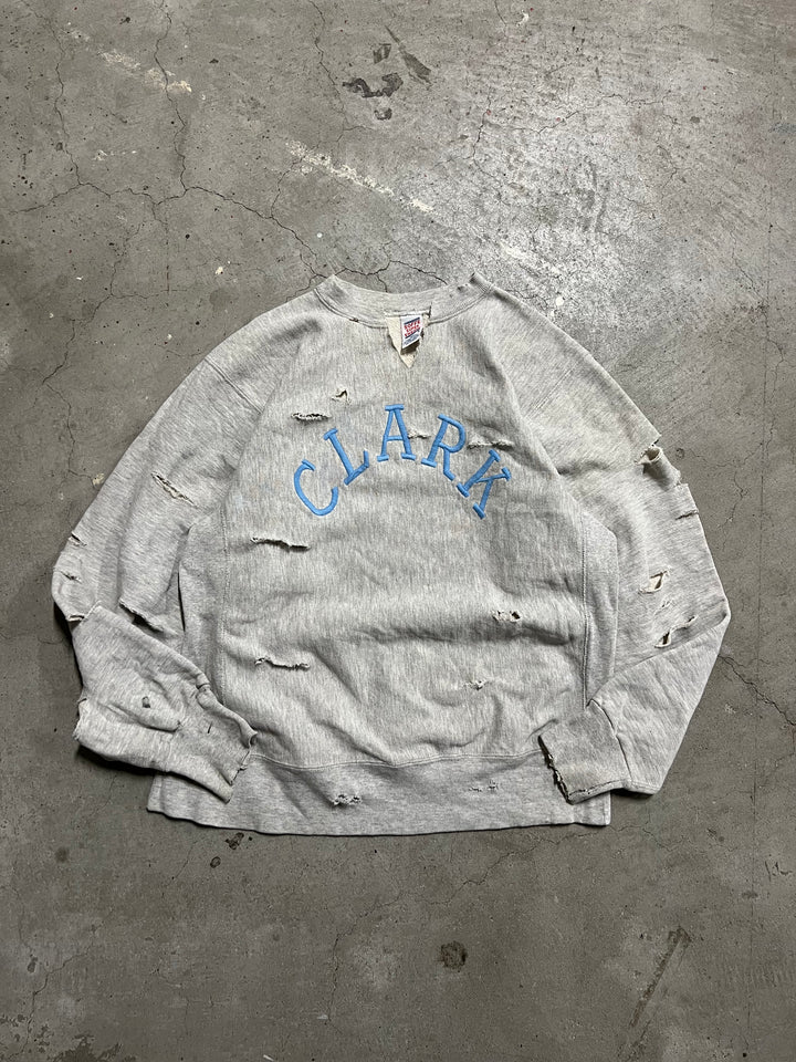 #MA01 古着 90's ''ボロ''Soffe/ソフィー/College Sweat Shirts/カレッジロゴスウェット/CLARK/MADE IN USA/サイズL