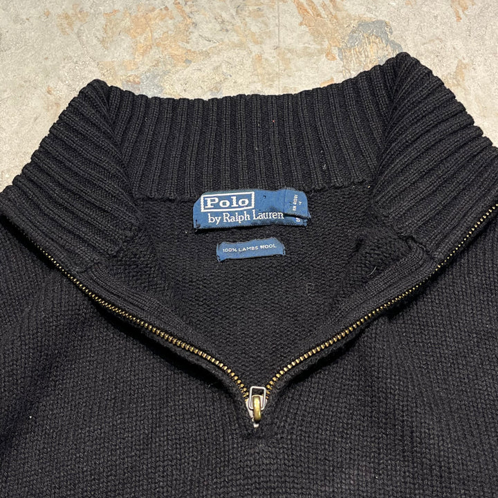 #3872 古着 POLO by Ralph Lauren/ポロバイラルフローレン/LAMBS WOOL Knit Half Zip Sweater/ラムウールニットハーフジップセーター/ サイズXL