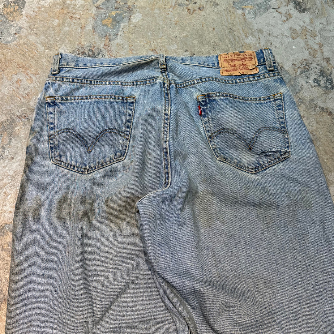 二手衣服Levis 560咖啡染料 /咖啡染料 /損壞牛仔布 /損壞牛仔布 /實際尺寸35 x 31