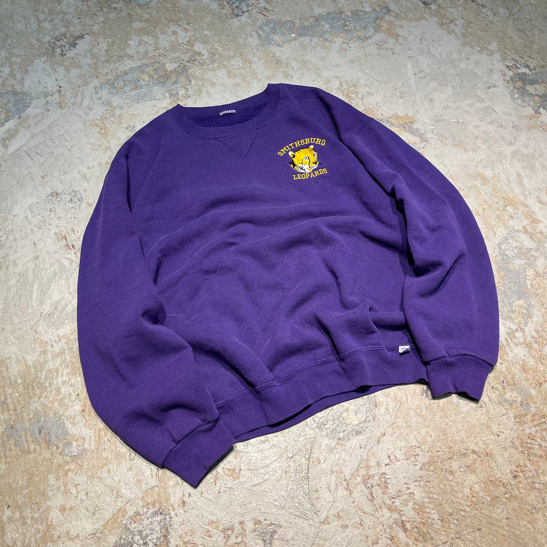 #3799 古着 Russell/ラッセル/Crew Neck Sweat Shirts/クルースウェット/SMITHSBURG LEOP ARDS/サイズXL相当