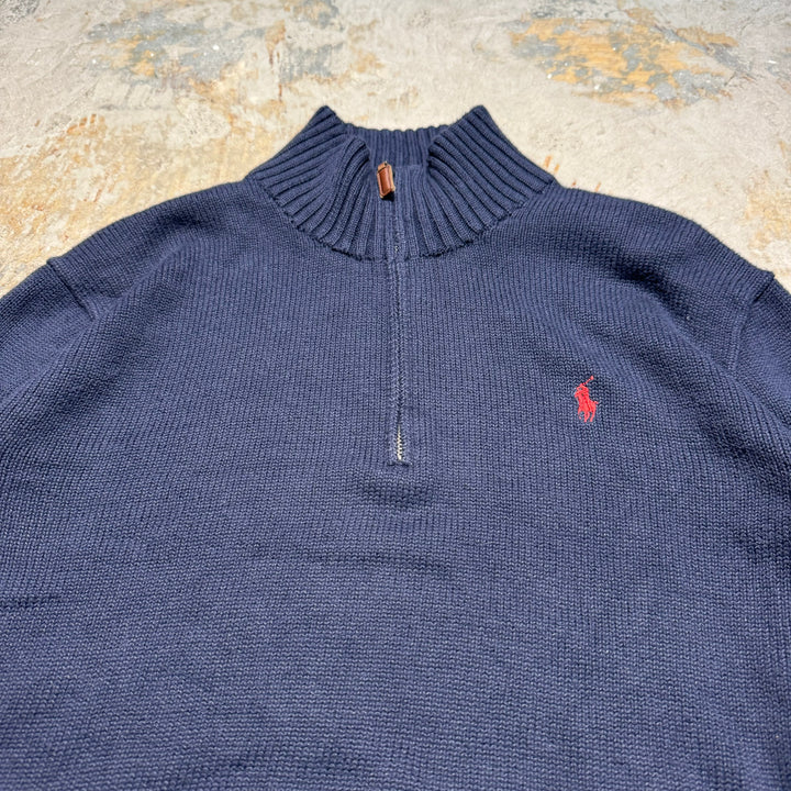 古着 POLO by Ralph Lauren/ポロラルフローレン/ハーフジップニットセーター/サイズM