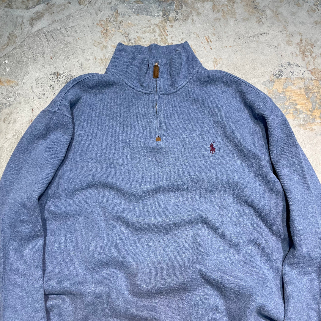 #3860 古着POLO by Ralph Lauren/ポロバイラルフローレン/Half zip knit/ハーフジップニット/サイズXL