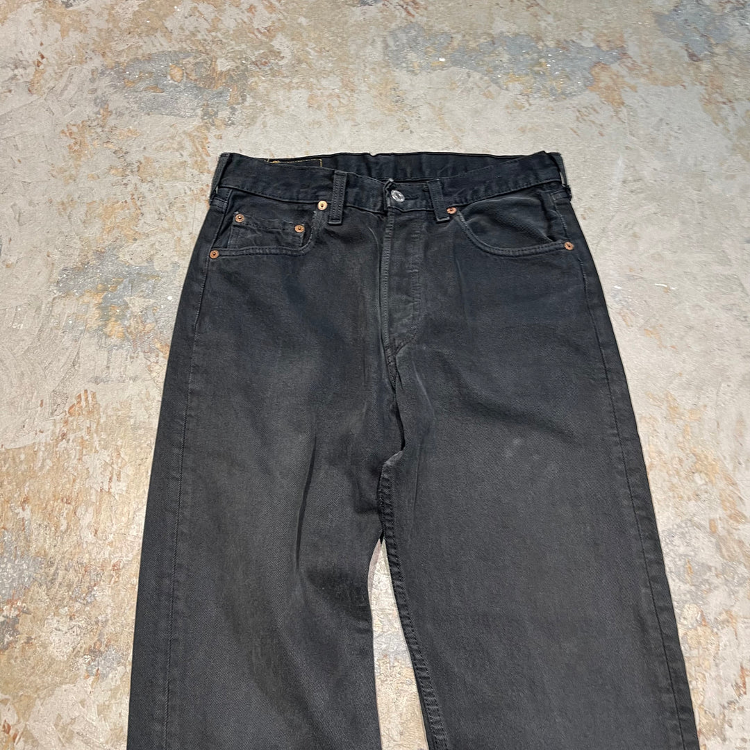 #4772 古着 93's LEVI’S/リーバイス/501/Black denim pants/ブラックデニムパンツ/USA製/後染め/サイズ30×32