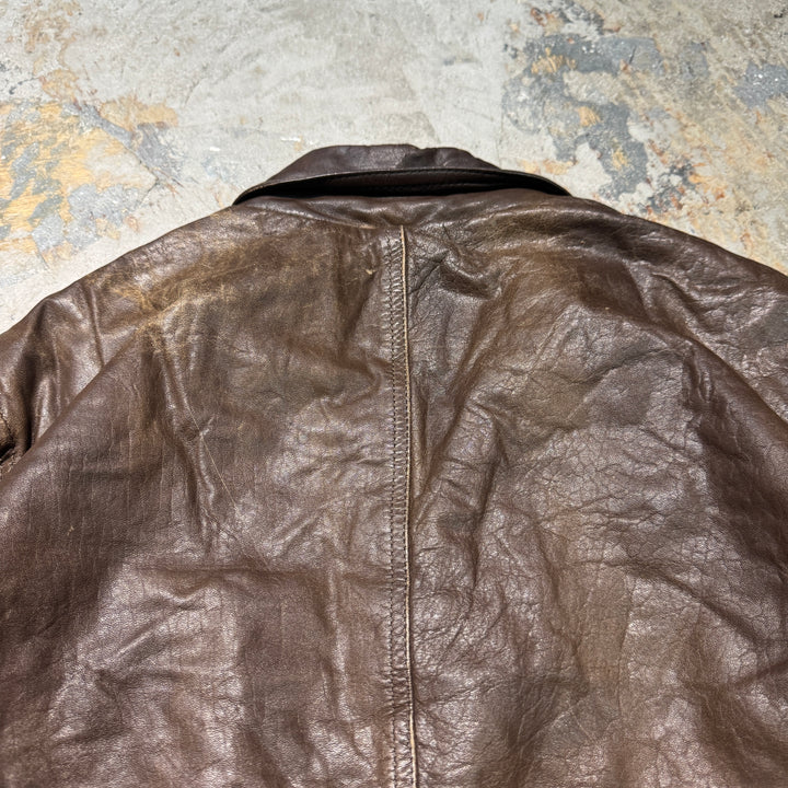 古着 ST JOHN'S BAY/セントジョンズベイ/本革ジップアップレザージャケット /サイズM