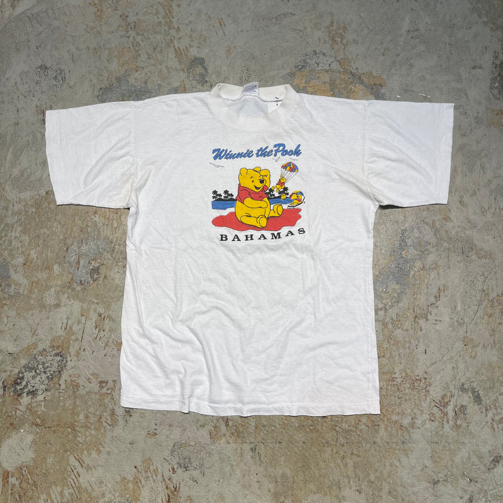 古着 くまのプーさん/Pooh/BAHAMAS/Disney/ヴィンテージ シングルステッチ プリントTシャツ/サイズM相当